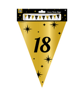 Vlaggenlijn 18 Jaar Goud Zwart 10m